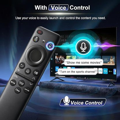 BN59-01432A TM2360E Rechargeable Voice Remote for Samsung Smart TVs, Replacement for All 2021–2025 Samsung TV Remote Control with Solar Charging and Voice Search