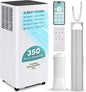 SereneLife Small Air Conditioner Portable 8,000 BTU with Built-in Dehumidifier - Portable AC unit for rooms up to 350 sq ft - WiFi app + Remote Control, Window Mount Exhaust Kit