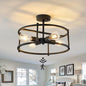 Motion Sensor Ceiling Light Indoor Industrial 4 Light Semi Flush Mout Ceiling Light Fixture Black Overhead Light for Entryway Hallway Closet Porch Front Farmhouse