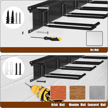 Garage Garden Tool Organizer Wall Mount, Heavy Duty Garage Tool Storage Rack 48 Inches, Max Load 330lb - Shovel, Rake, Folding Chair, Weed Eater Storage