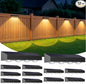 ShineTech Solar Fence Lights Outdoor Waterproof, 3-Color Lighting Modes LED Solar Powered Deck Lights, Outdoor Step Lights for Railing, Patio, Wall, Backyard (12 Packs)