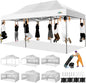 COBIZI 10x20 Heavy Duty Pop up Canopy Tent with 6 sidewalls Easy Up Commercial Outdoor Wedding Party Tents for Parties All Season Wind & Waterproof Gazebo Roller Bag,White(Frame Thickened)