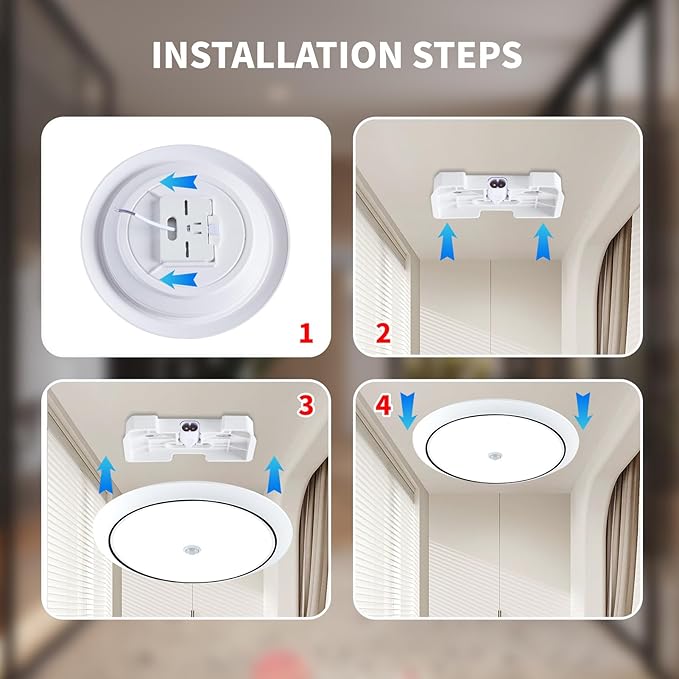 Motion Sensor LED Ceiling Light, 12 Inch Flush Mount Ceiling Light 6500K Closet Lights, Motion Sensor Light Indoor for Stair Closet Porch Hallway Laundry (18W)