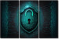 TUMOVO Modern Wall Art for Living Room Multi Panel Internet Network Locker Technology Wall Decor Colorful Data Security Picture Poster Canvas Art Stretched Framed Ready to Hang, 42" Wx28 H