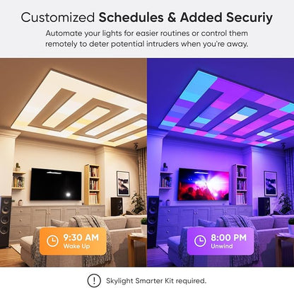 Nanoleaf Smart Ceiling Light, RGBCW LED Ceiling Lights Compatible with Alexa, Flush Mount Light Fixture with 16M+ Colours & Dynamic Scenes, Music Sync, 2700K-6500K Dimmable, Skylight Expansion 1PK