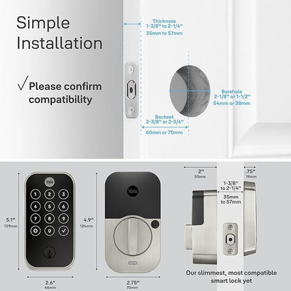 Yale Assure Lock 2 – Oil Rubbed Bronze Smart Lock for Front Door with Keypad and Adjustable Entry Codes (No Wi-Fi) and Deadbolt – Secure Keyless Entry Door Lock, YRD420-BLE-0BP