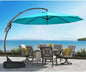 Grand patio 12 FT Sunbrella Cantilever Umbrella with Base Outdoor Aluminum Offset Umbrella with Tilt Adjustment (Aruba, 12 FT-SUNBRELLA)