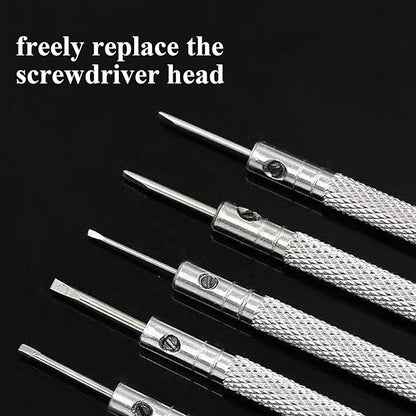 Precision Screwdriver Set,0.8-1.6mm Professional Screwdriver Kit Fit for Watch,Eyeglasses and Electronics Repair with 5 Extra Replace Blades
