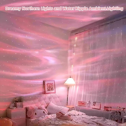 2 in 1 Galaxy Light,16 Color Northern Lights Projector,Ocean Wave Projector Sunset Lamp with Remote Control,USB Recharge Aurora Night Light Projector for Bedroom Home Decor Kids Girl Gift(Aurora&Wave)