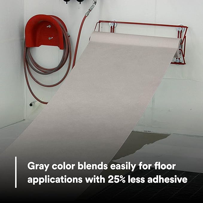3M Dirt Trap Protection Material 37852, Gray Color, Nonwoven, Overspray Protection, Traps Dust and Debris, Clean, 28 in x 300 ft