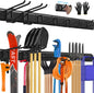 48'' All-Metal Garage Tool Organizer Wall Mount – Heavy-Duty Tool Rack Holds 450 lbs, Adjustable Hooks for Garage, Yard, and Garden Equipment