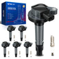 KAX 6-Pack Ignition Coils and Double Iridium Spark Plug Set for Ford Edge 2007-2010, Mazda CX-9 2008-2014, Taurus 2010-2012 3.5L