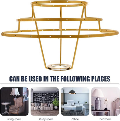 OSALADI DIY Chandelier Frame Lamp Shade Wire Frame 10.9 Inch Iron Light Fixture Replacement for Ceiling Pendant Lamps and Table Lamps