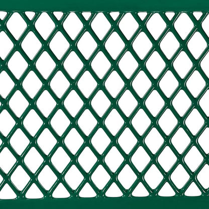Global Industrial 6'L Heavy Duty Expanded Metal Mesh Bench with Backrest with Steel Frame, Portable Outdoor Bench, 1000 lbs Capacity, Green, 72" L x 24" W x 33" H