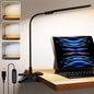 LED Clip on Light, 3 Color Modes & 10 Brightness Levels, 360° Flexible Gooseneck Clamp Lamp, Ultra Wide Brightness Range, USB Eye-Caring Table Light for Home Office/Reading/Painting, Black