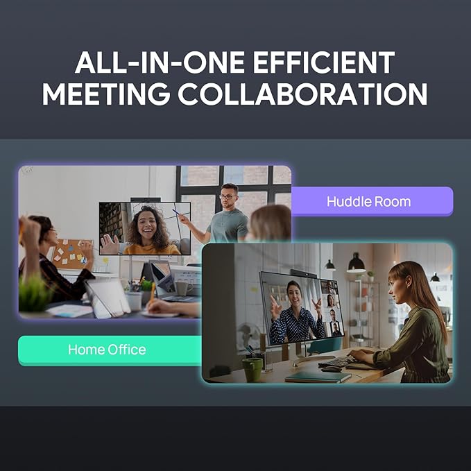 Yealink Video Conference Camera, 4K Webcam, 120° Ai Auto Framing, 8 Microphone Arrays & Speaker Tracking, Ai Noise Cancellation Teams Certified, Meetingbar A10 All-in-one Conference Room Camera System