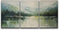 wall26 Canvas Print Wall Art Set Emerald Green Watercolor Mountain Range Forest Nature Wilderness Illustrations Modern Art Decorative Rustic Relax/Calm Colorful for Bedroom - 24"x36" x 3