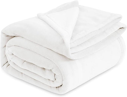 Bedsure GentleSoft Fleece Bed Blankets Full Size White - Soft Lightweight Plush Fuzzy Cozy Luxury Blanket Microfiber, 84x90 inches