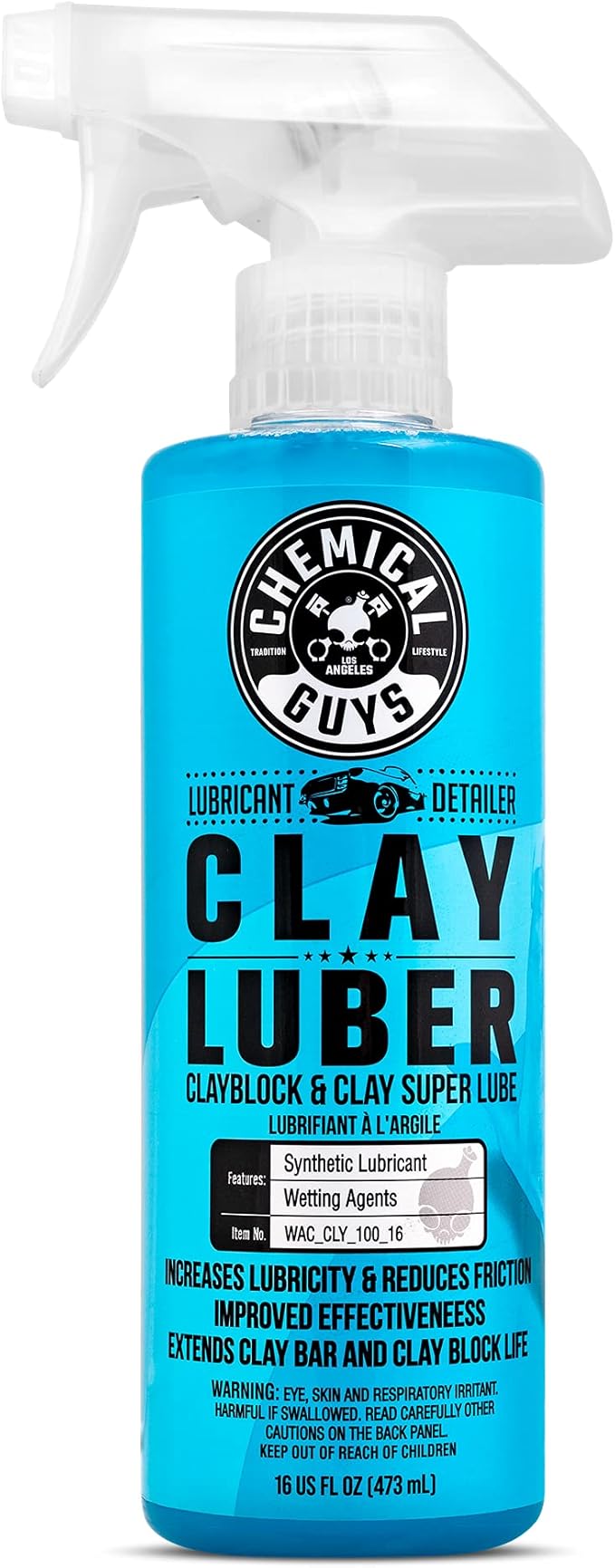 Chemical Guys WAC_CLY_100_16 Clay Luber Synthetic Lubricant with Wetting Agents for Clayblock and Car Detailing Clay (Works on Cars, Trucks, SUVs, Jeeps & More), 16 fl oz
