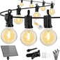 Brightown 158FT 77LED Solar String Lights Outdoor with USB Port, Shatterproof Bulbs, 3 Lighting Modes, Patio Lights Solar Powered for Camping Backyard Garden Decor - Last for 20+Hrs