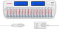 Tenergy TN438 16-Slot Smart Battery Charger for AA/AAA NiMH/NiCd LCD Display + 16 Premium Rechargeable AA Batteries