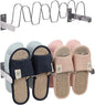 Lavezee Wall Hanging Shoe Rack Organizer 8 Pairs Sandals Slippers, Set of 2 Silver Metal Mounted Shoe Storage Holder for Wall, Entryway, Bathroom