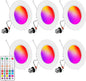 Recessed Lighting 5/6 Inch, 6Pack Color Changing LED Can Lights for Ceiling, 13W 1050LM Retrofit Recessed Lights with Baffle Trim, RGBCW Downlight Dimmable by Remote Control, Memory, Delayed Light Off