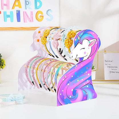 FIOBEE Girls Headband Holder Organizer Unicorn Headband Storage Hair Accessories Organizer Hairband Display Stand Home Room Decors for Kids