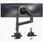 monTEK 17-57 Inch Ultrawide Monitor Arm for Up to 59.4lbs Screens, Aluminum Heavy-Duty Gas Spring Single Curved Screen Adjustable Monitor Stand,75/100mm Vesa Mount, Black