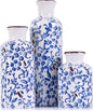 Chinoiserie Decor Ceramic Vases Set - 3 Blue and White Vase, Chinoiserie Vase Farmhouse Country, Flower Vases Home Decor, Living Room Decoration, Entrance, Fireplace, Table Decoration, Centerpieces