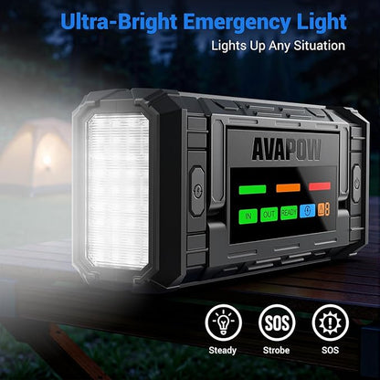 AVAPOW TJ68 10000A Battery Jump Starter Portable with 4" HD Display PD 65W Dual-Way Fast Charging,12V Jump Box, Car Battery Jump Starter for All Gas & Up to All Diesel Engines
