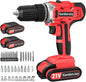 GardenJoy 20v Cordless Drill Set, Power Electric Kit 2 Batteries With Charger 30Nm 2-Speed 3/8" Keyless Chuck 24+1 Torque Drill Driver screwdriver Bits with LED Electric Work Light for MEN DIY