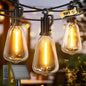 Brightown 75FT Solar String Lights Outdoor Waterproof with Remote, 35+1 LED Shatterproof Bulbs, Dimmable & Timable, 3 Light Modes - Commercial Grade Patio Lights for Garden Backyard Party Decor