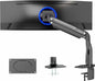 VIVO Aluminum Ultrawide Monitor Stand, Classic, Fits up to 49 inch Computer Screens, Single Articulating Pneumatic Arm, C-Clamp and Grommet Desk Mount, Max VESA 200x100, Black, STAND-V100H
