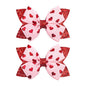 YanJie 3’’ 2Pcs Valentines Day Hair Bow Clips for Girls Pink Bows Hearts Hair Accessories for Women Glitter Hairpin Red Hair Clip
