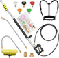 24 FT Telescoping Pressure Washer Wand Extension, Aluminum Power Washer Extension Wand with Brush Head, 5 Nozzle Tips, 2 Adapters, Support Belt, Gutter Cleaning Tools from The Ground