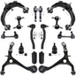 Detroit Axle - 16PC Front Upper Lower Control Arms, Lower Ball Joints, Sway Bars, Inner Outer Tie Rods w/Boot Replacement for 20