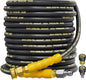 4200PSI Pressure Washer Hose 50FT with 3/8" Swivel Quick Connect for Cold/Hot Water, Kink Resistant Steel Wire Braided, Wear Resistant Power Washer Hose with 2 M22 14mm Adapter Set