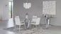 ZURI Modern Aiden 51" Square Glass Dining Table with Brushes Stainless Steel Base