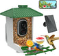 Smart Bird Feeder with Camera Solar Powered, 2K HD WiFi Live View Bird Feeders for Outdoors, AI Birds Recognition & Instant Alerts,Weatherproof Design – Best Gift for BirdLovers & Garden Birdwatching
