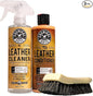 Chemical Guys SPI410 Leather Cleaner and Conditioner Bundle with ACC_S95 Long Bristle Horse Hair Leather Cleaning Brush, Safe for Car, Home, Office, & More (3 Item Bundle with 2-16 fl oz Bottles)