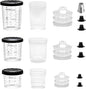 InoKraft Disposable Paint Spray Gun Cup, 3 Cup Size 6 oz, 22 oz, 28 oz Variety Pack Set, 3 Pack Liners and Lid Strainers of Each Size, 3 Hard Cups, Paint System for HVLP LVLP Spray Gun with Adapter
