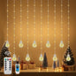 Wishing Ball Curtain Lights LED Window Hanging Lights with Remote, USB Powered Twinkle Globe Fairy String Lights for Wedding Party Bedroom Christmas Indoor Outdoor Decoration (Warm White)