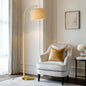 63" Wood Floor Lamps for Living Room with Foot Switch Arc Tall Standing Lamp for Bedroom Mid Century Modern Corner Gold Floor Lamps for Office Nursery Industrial Reading Lamp, Natural Wood