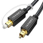IVANKY Optical Audio Cable 3.3ft/1M, Nylon Braided, 24K Gold-Plated, Slim Metal Case, CL3 Rated, S/PDIF Digital Audio Fiber Optic Cable for Home Theater, Sound Bar, TV, PS4, Xbox, Samsung, Vizio