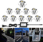 10 Pack LED Stair Lights Kit Low Voltage Deck Lights Waterproof IP65 Outdoor 1-2/5" Recessed Wood LED Deck Lighting Yard Garden Patio Step Landscape Pathway Decor Lamps, Cold White