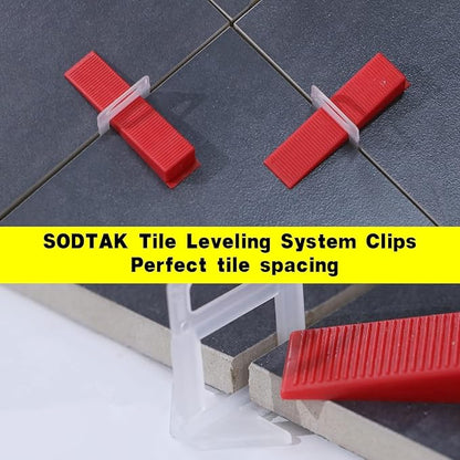 Tile Leveling System 1/16" Spacers Tile Leveler Clips DIY Tile Leveler Spacers 4000 Pcs and Tools Harden Rubber Mallet Hammer 16 oz for Professional Ceramic Tile and Stone Installation