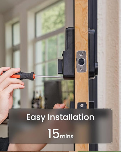 DESLOC Smart Door Lock B200, Smart Deadbolt Lock, Keyless Entry Door Lock, Fingerprint Smart Lock, Smart Locks for Front Door, App Control, Touchscreen Keypad Deadbolts,12-Month Battery, BHMA Grade3