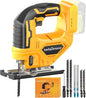 Jig saw compatible with Dewalt 20V Battery (Battery not Included) Cordless Jigsaw with LED Work Light, 0°- 45° Bevel Cuts, 3 Orbital Settings for Straight/Curve/Bevel/Circle Cutting