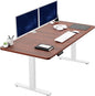 VIVO Electric 60 x 30 in Standing Desk, Memory Height Adjustment, 1B Series, Holds 220 lbs, Dark Walnut Top White Frame, DESK-KIT-1W6D-30